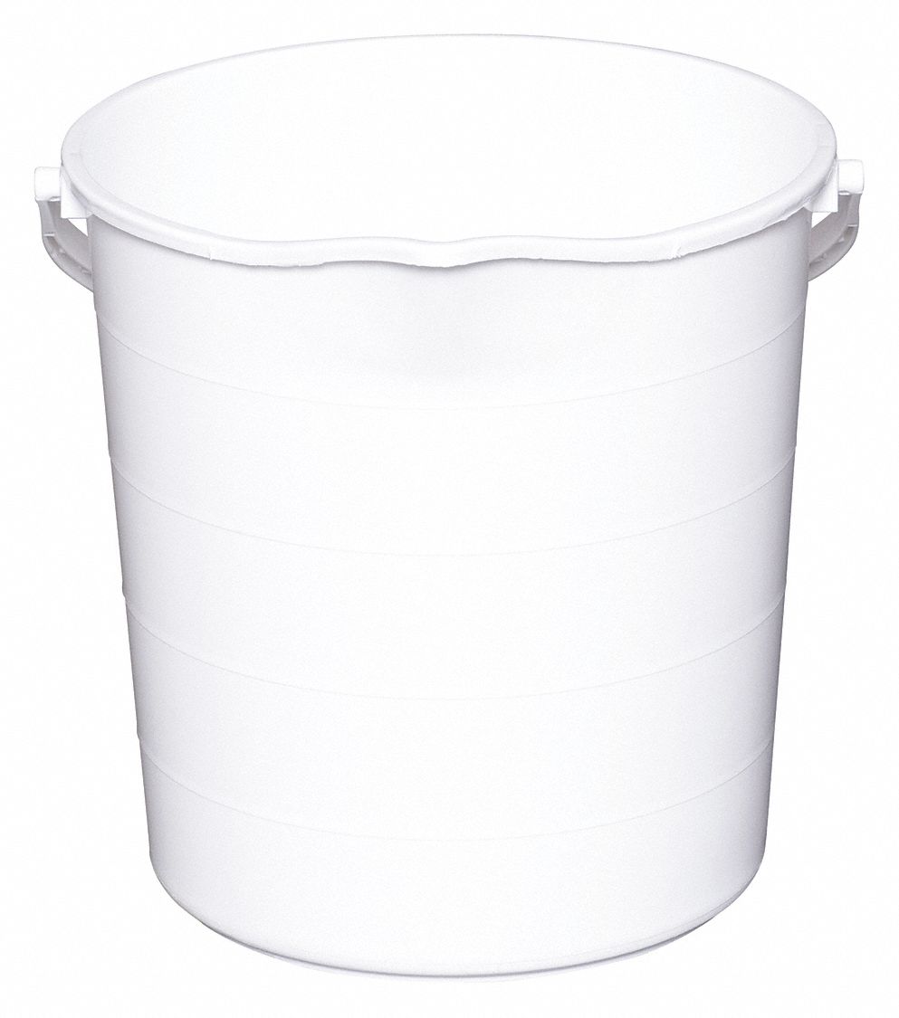 PAIL,3 GAL.,POLYPROPYLNE,12-1/2"L,WHITE