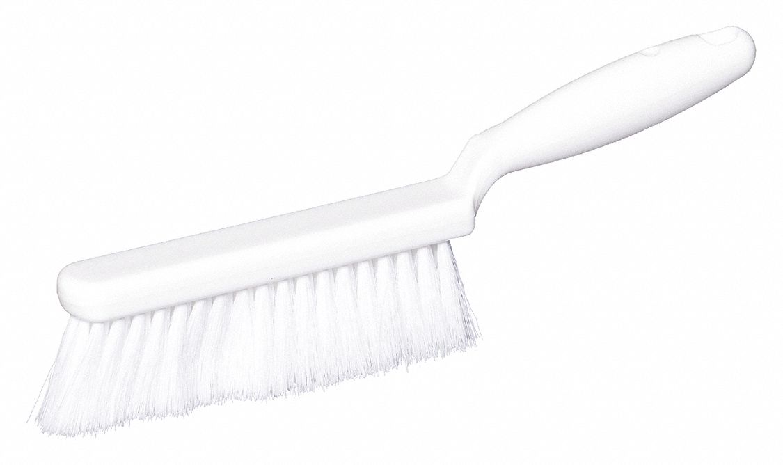 BENCH BRUSH, SOFT, POLYPROPYLENE BRISTLE, 5¼ IN HANDLE L, 6¾ IN BRUSH L, WHITE