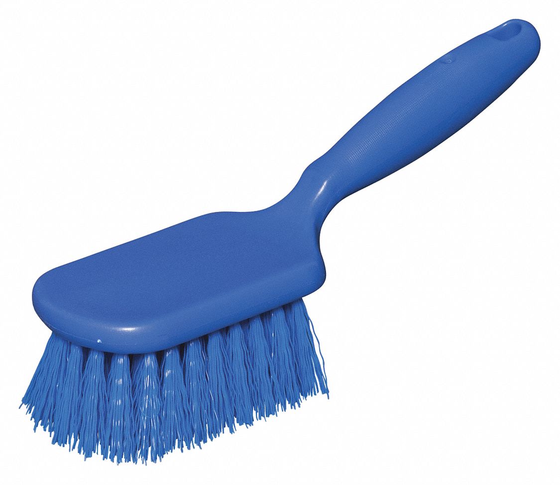 TOUGH GUY 10 inL Polypropylene Short Handle Scrub Brush, Blue 48LZ40