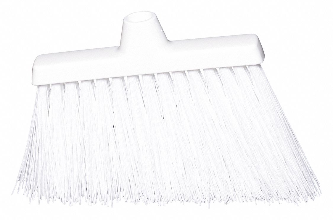 ANGLE BROOM HEAD,WHITE BRISTLE,6-1/2" L