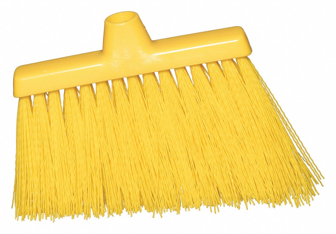 ANGLE BROOM HEAD,YELLOW BRISTLE,6-1/2" L