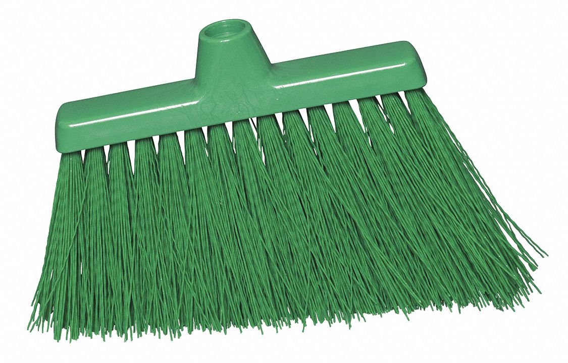 ANGLE BROOM HEAD,GREEN BRISTLE,6-1/2" L