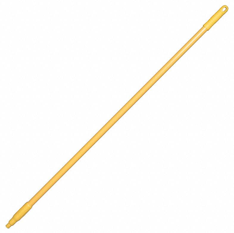 BROOM HANDLE,FIBERGLASS,YELLOW,49-57/64"