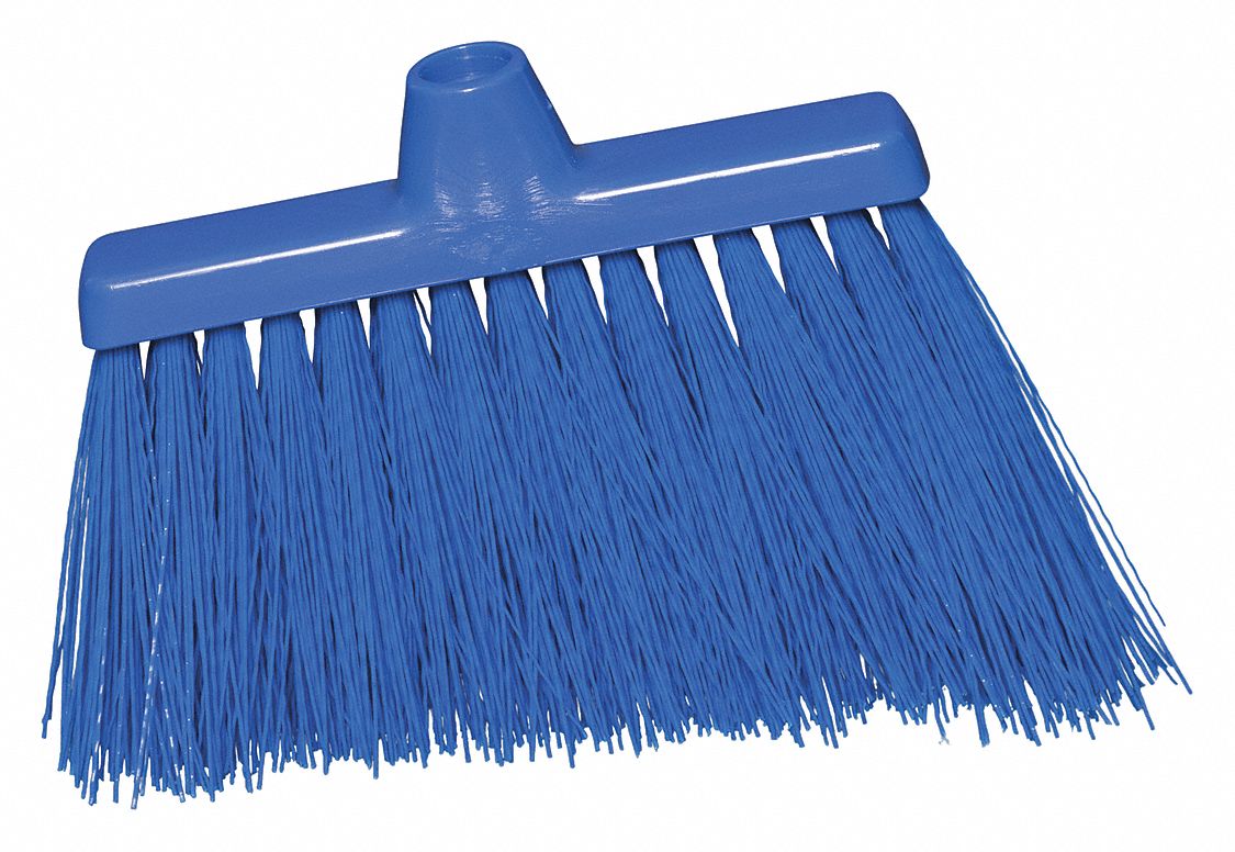 ANGLE BROOM HEAD,BLUE BRISTLE,6-1/2" L