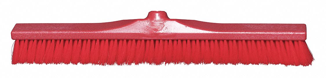 PUSH BROOM HEAD,RED BRISTLE,2" L