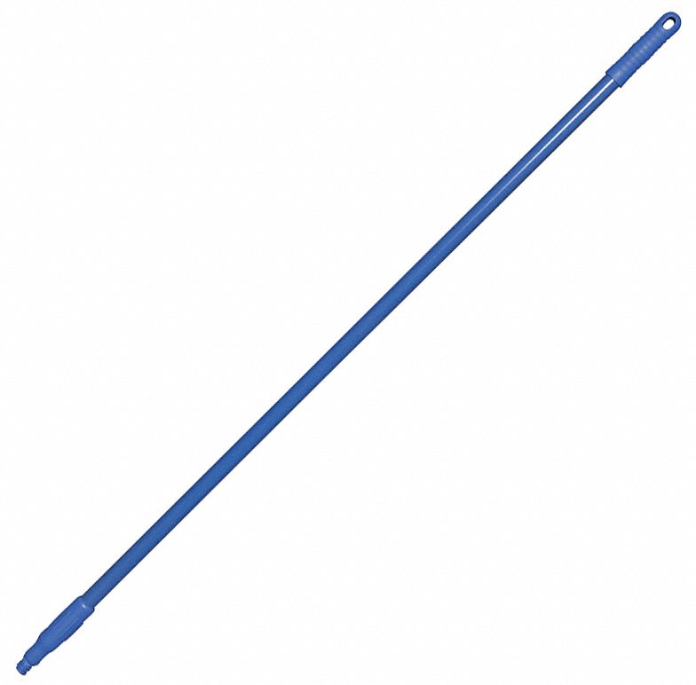 BROOM HANDLE,FIBERGLASS,BLUE,49-57/64"