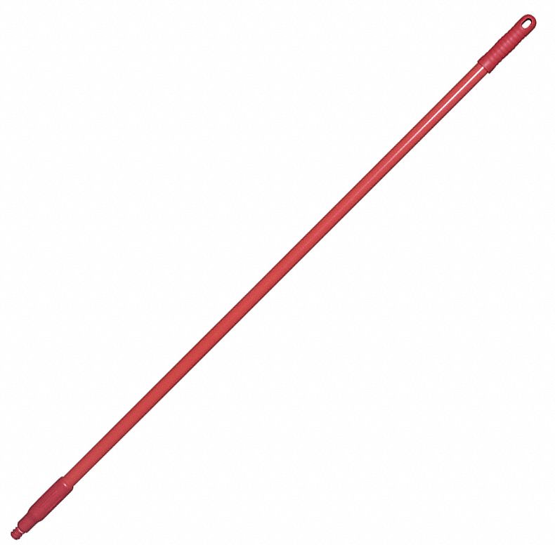 BROOM HANDLE,FIBERGLASS,RED,49-57/64"