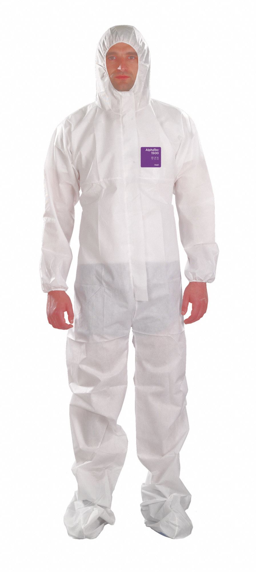 ANSELL Hooded Coveralls, Hooded, Size 2XL, PK 25 48MC15WH15S92106