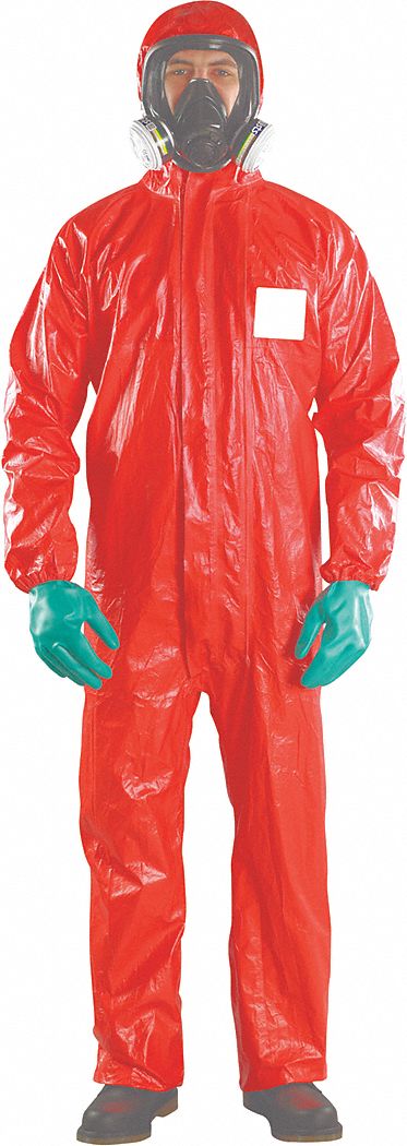 CHEMICAL-RESISTANT COVERALLS, CFR, ELASTIC CUFFS/ANKLES, TAPED SEAM, L, 4.95OZ