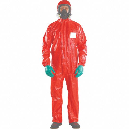 ANSELL Chemical Resistant Coveralls, Hooded, Size XL, PK 20 - 48MD50 ...