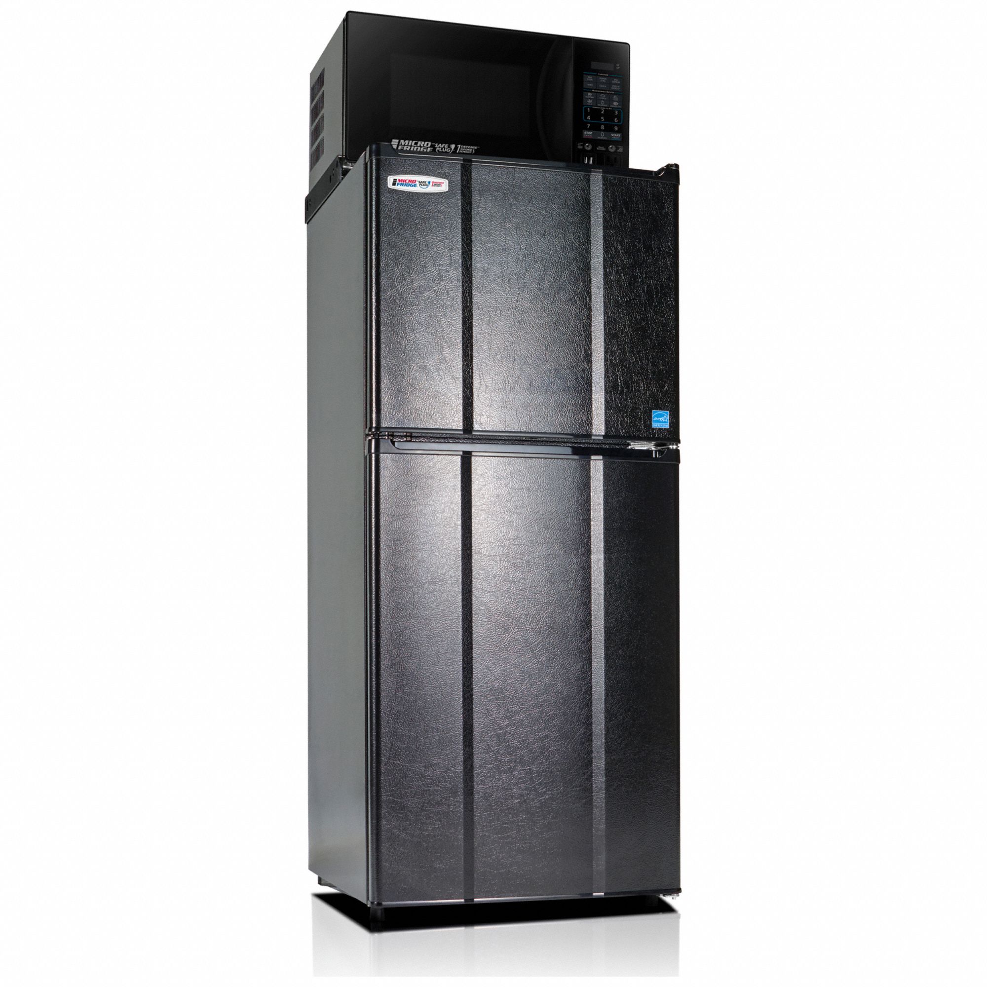 Refrigerator, Freezer and Microwave: 4.8 cu ft Total Capacity, Black