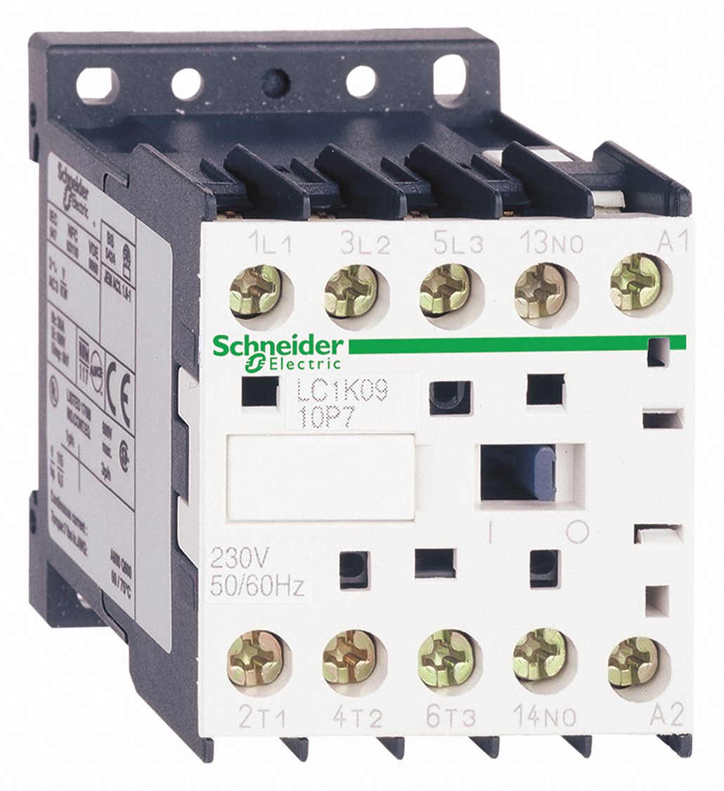 IEC Magnetic Contactor: Non-Reversing, 3 Poles, 3NO Contacts, 12 A, 110V AC Coil, 1NO