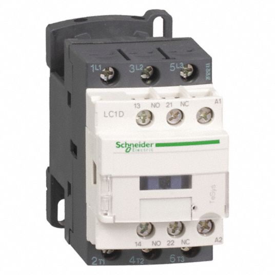 SCHNEIDER IEC Magnetic Contactor: Non-Reversing, 3 Poles, 9 A, 220V AC  Coil, 1NO/1NC