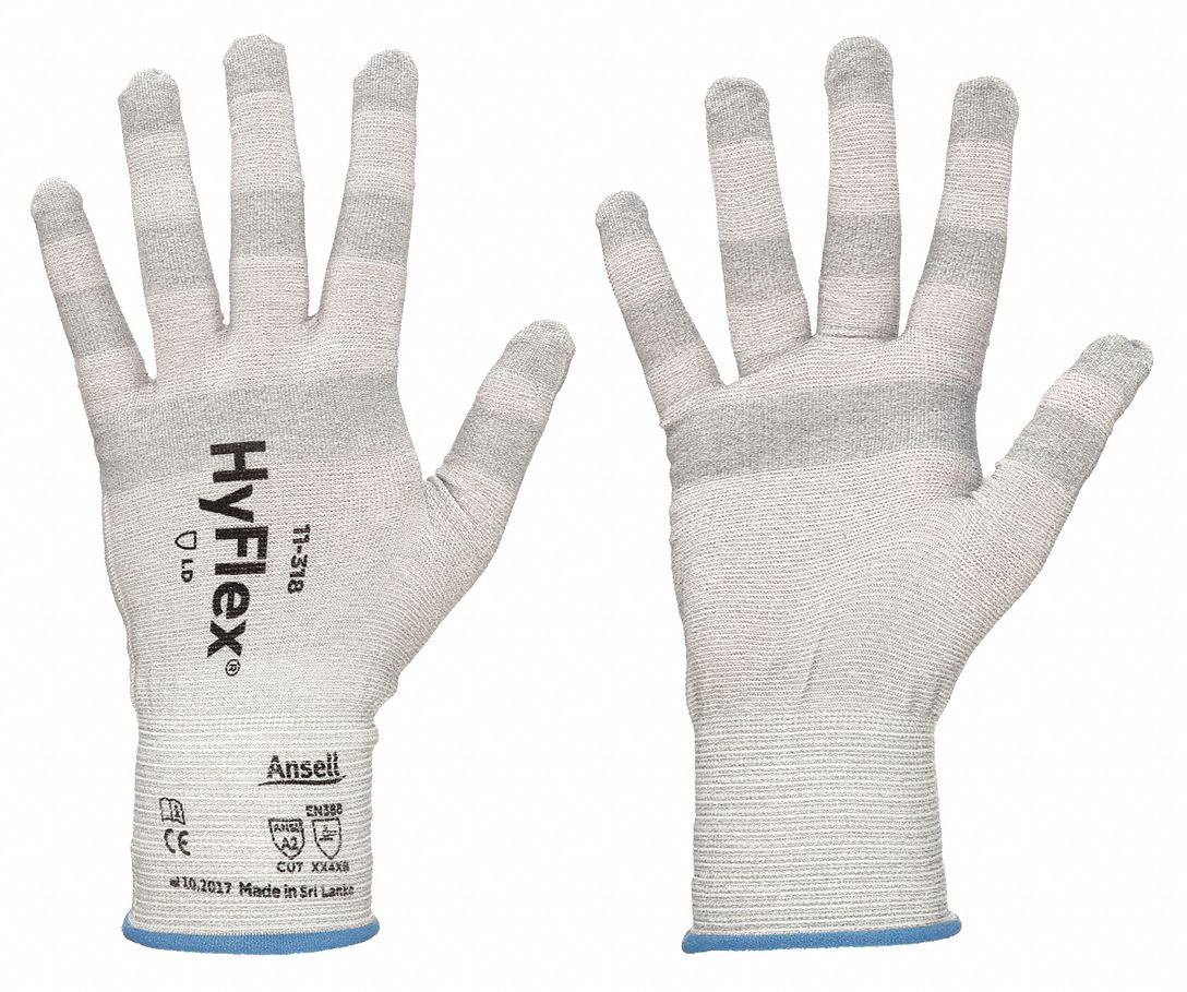 Cut-Resistant Gloves: 2XL ( 11 ), ANSI Cut Level A2, Uncoated, Uncoated, Silicone-Free, 1 PR