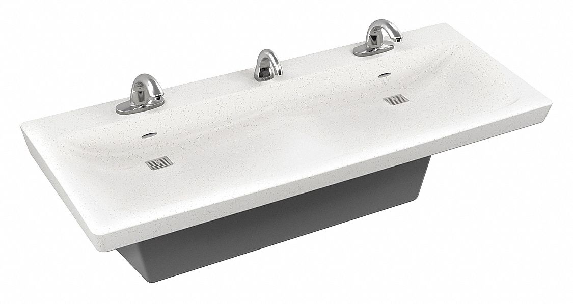 Wash Station: Express ELX, White, Terreon®, Sensor, 66 in Overall Lg, 30 in Overall Wd