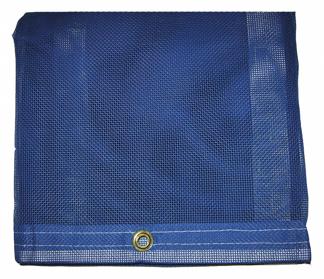 Tarp: 11.5 ft Lg, 9.5 ft Wd, Std Duty, 5 mil, Vinyl, Blue, 10 oz/sq yd, PVC Coated