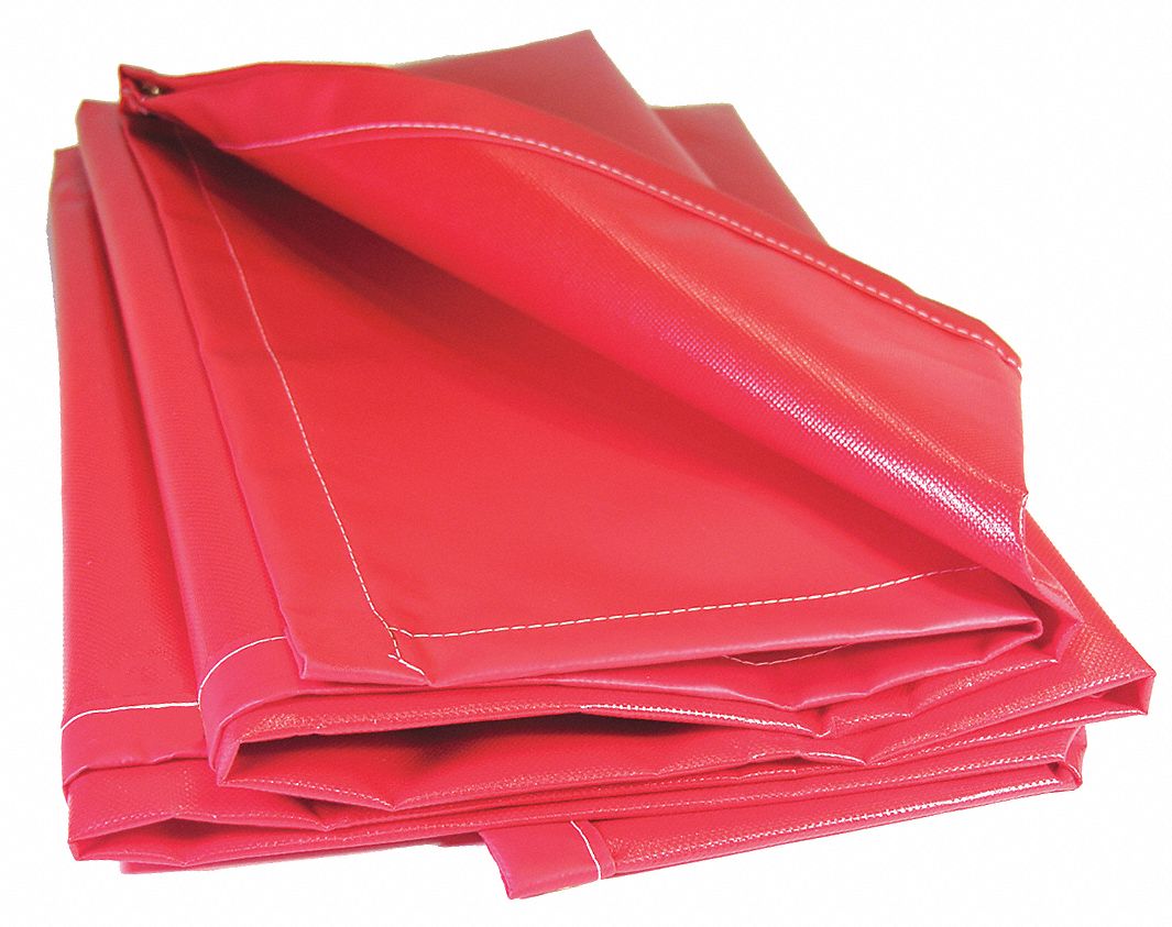 Tarp: 20 ft Lg, 2.5 ft Wd, Heavy Duty, 20 mil, Vinyl, Red, 13 oz/sq yd, Water Resistant