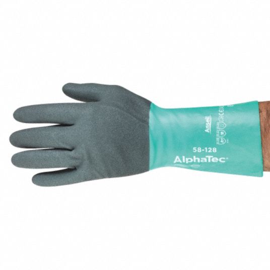 ANSELL Chemical Resistant Gloves, 9, Glove Materials Nitrile, 1 PR