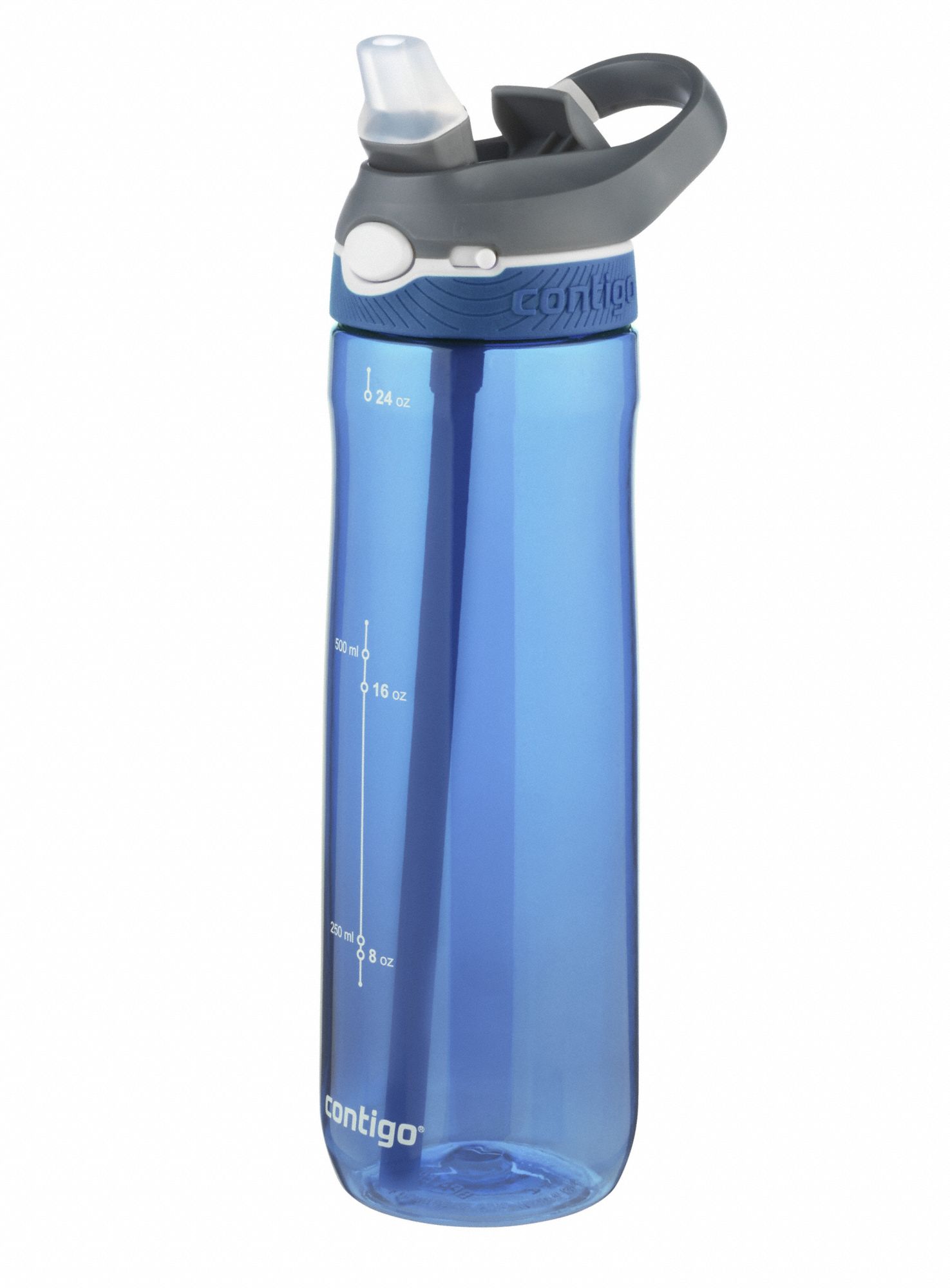CONTIGO Water Bottle, 24 oz., Monaco/Blue, Plastic 48PD6071244