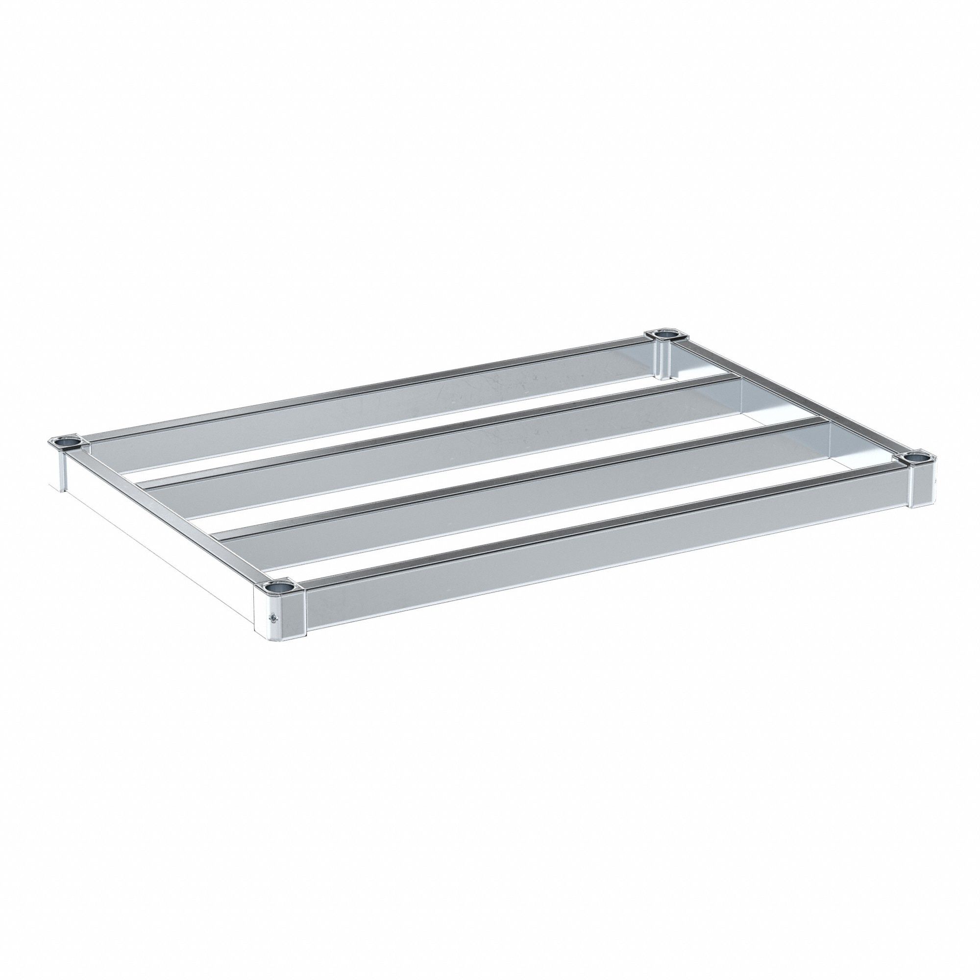 Shelf: 36 in x 24 in, Ventilated Shelf, 1, 100 lb Shelf Capacity, 13 ga, Silver