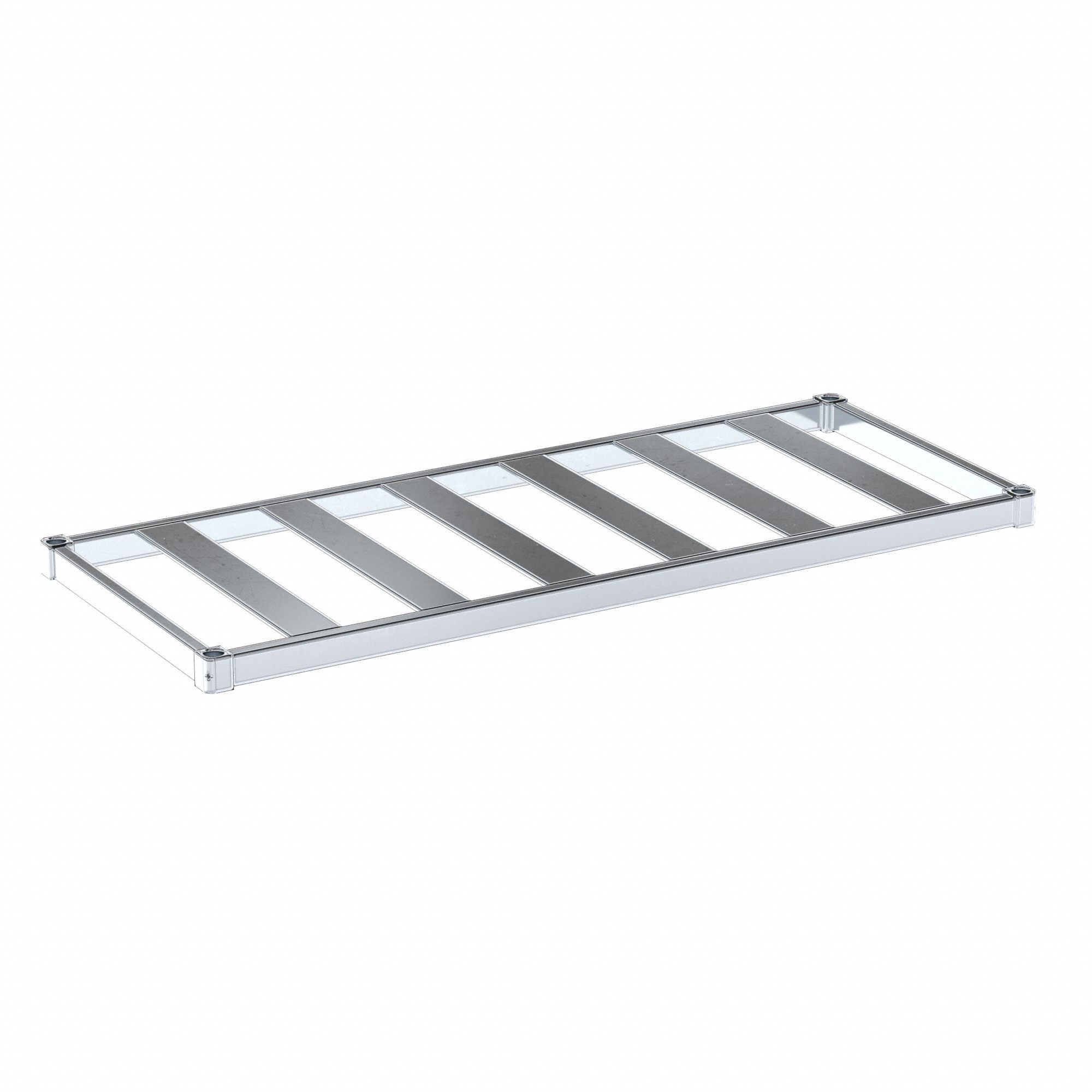 Shelf: 60 in x 24 in, Ventilated Shelf, 900 lb Shelf Capacity, 13 ga, Unfinished