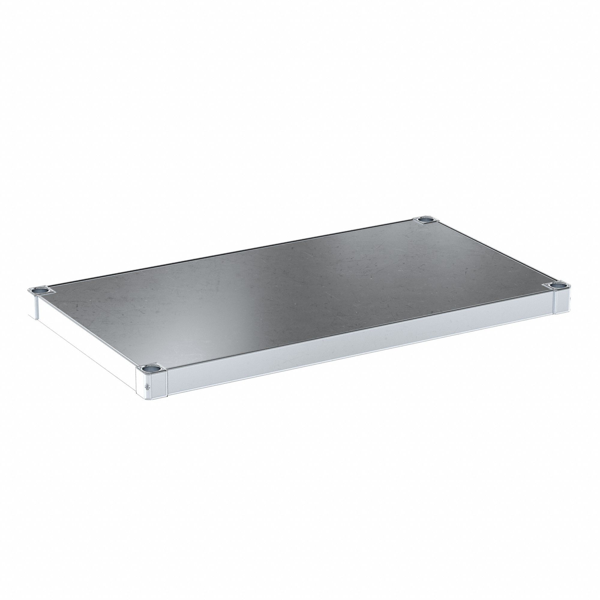 Shelf: 36 in x 20 in, Solid Shelf, 400 lb Shelf Capacity, 18 ga, Unfinished