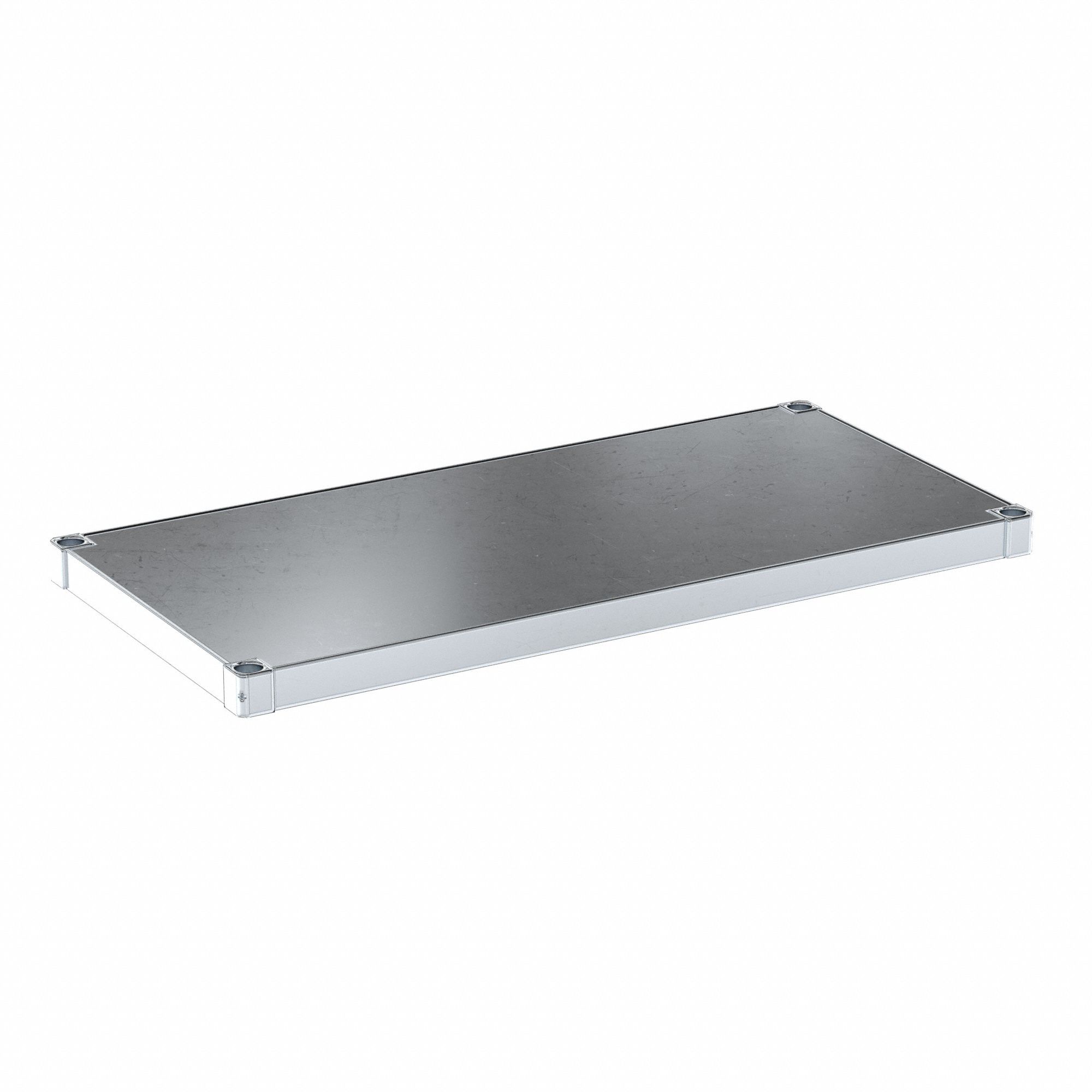 Shelf: 42 in x 20 in, Solid Shelf, 400 lb Shelf Capacity, 18 ga, Unfinished