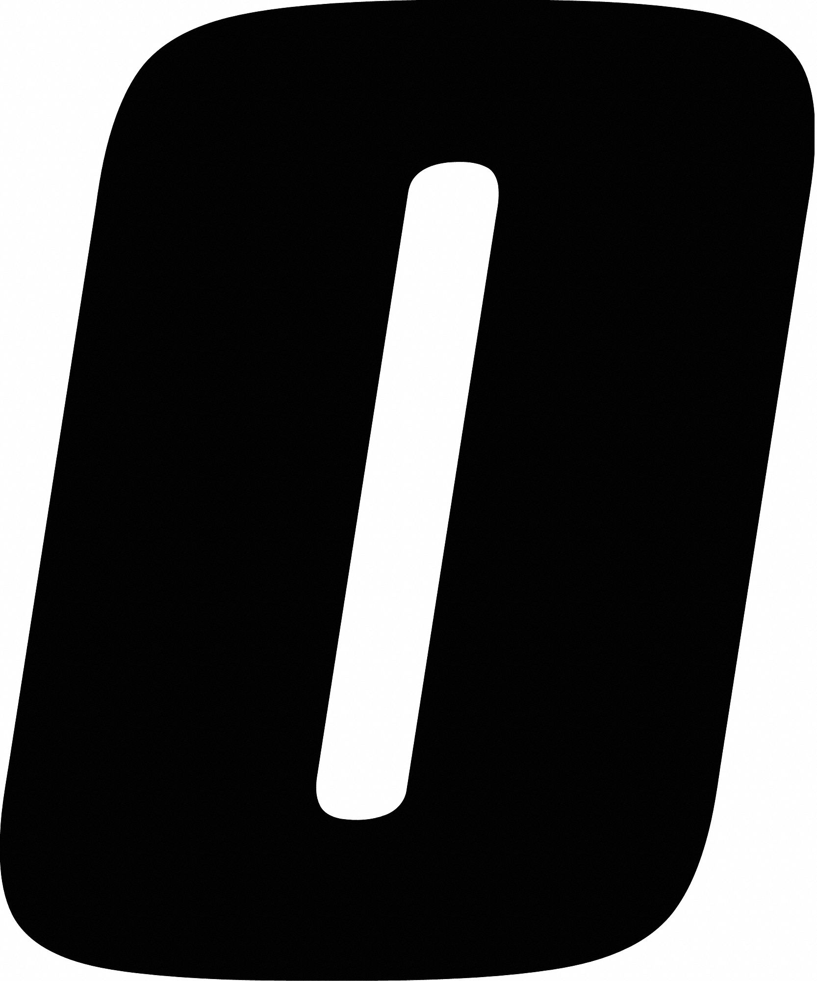 Number Label: 4 in Character Ht, Indoor/Outdoor, Non-Reflective, Proprietary, Black, 0, Black, 12 PK