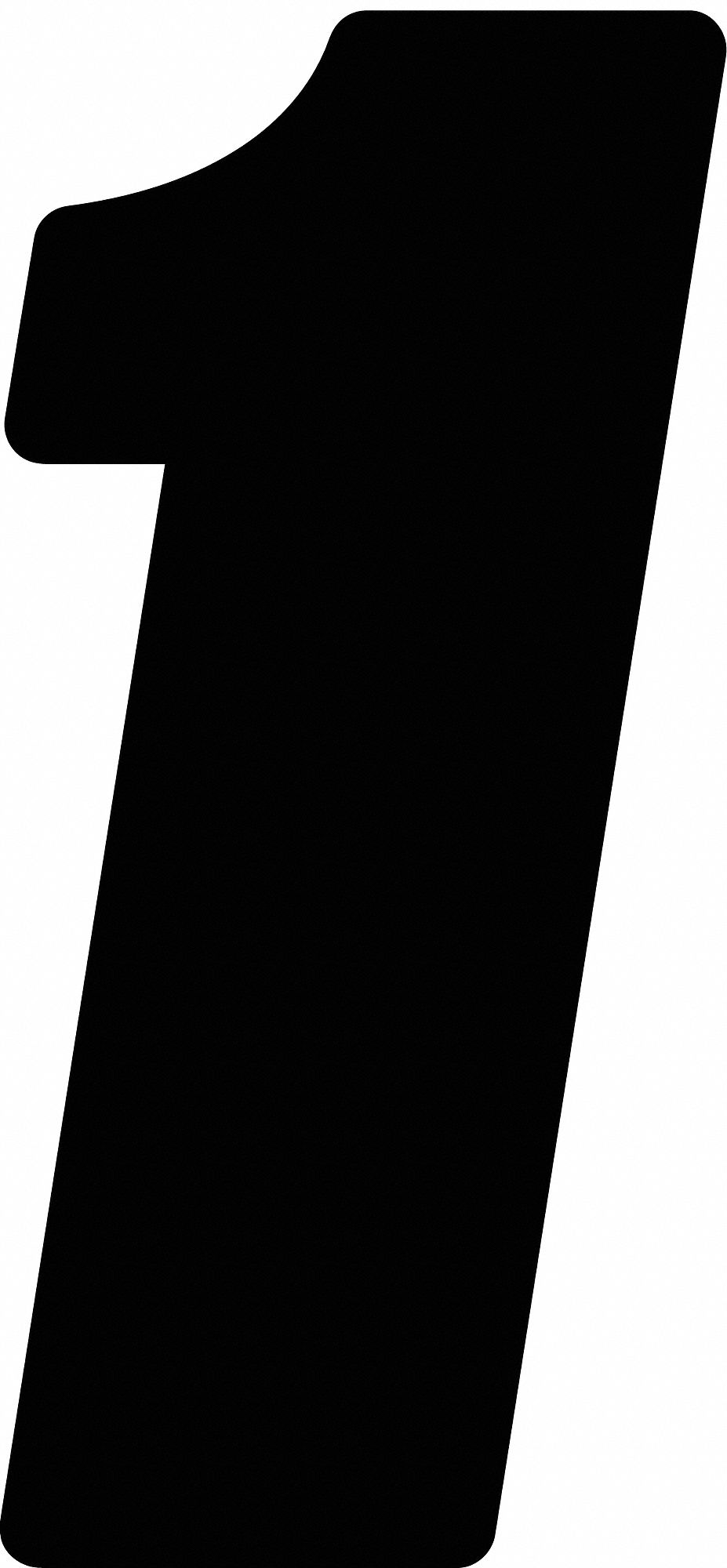 Number Label: 4 in Character Ht, Indoor/Outdoor, Non-Reflective, Proprietary, Black, 1, Black, 12 PK