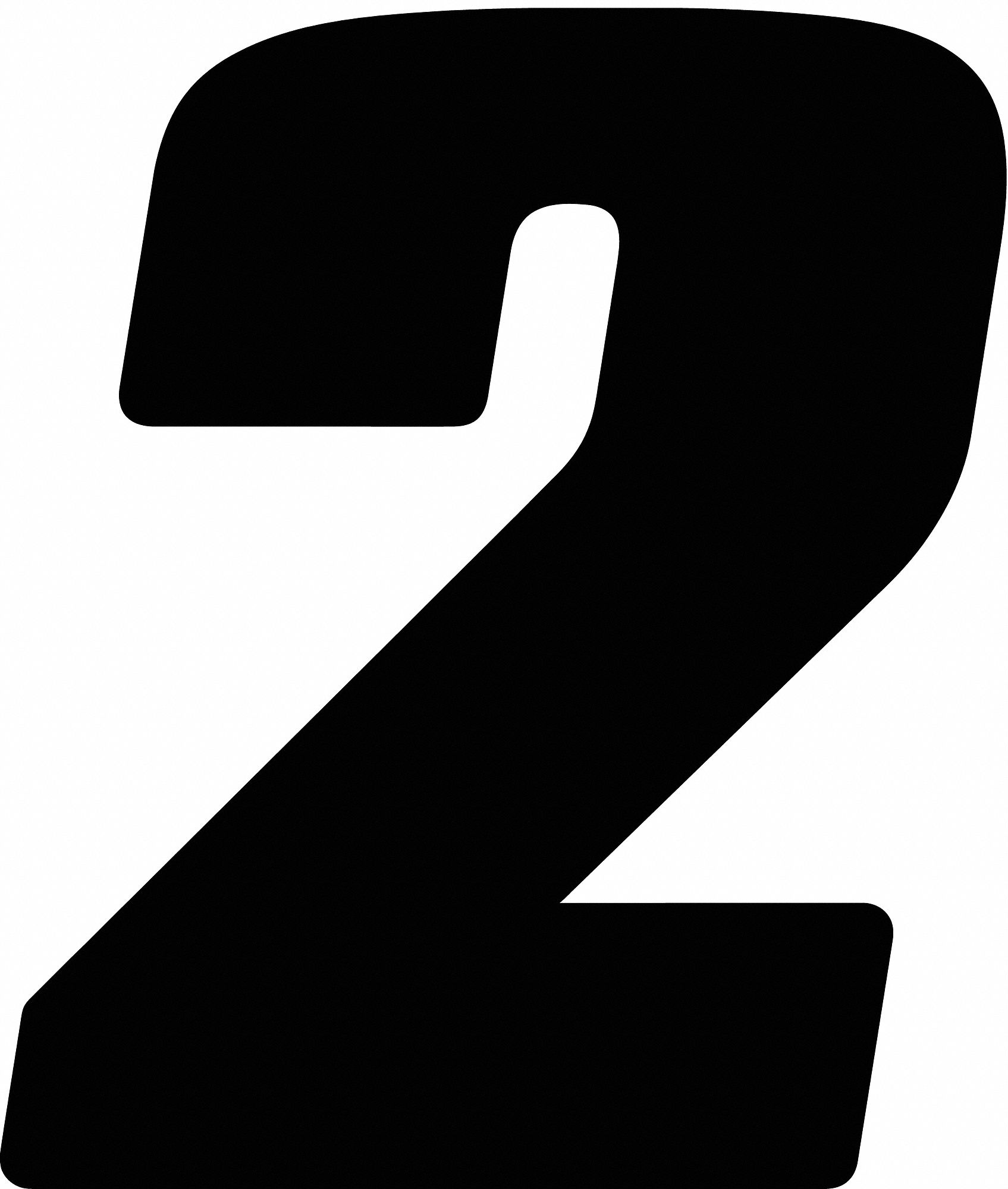 Number Label: 4 in Character Ht, Indoor/Outdoor, Non-Reflective, Proprietary, Black, 2, Black, 12 PK