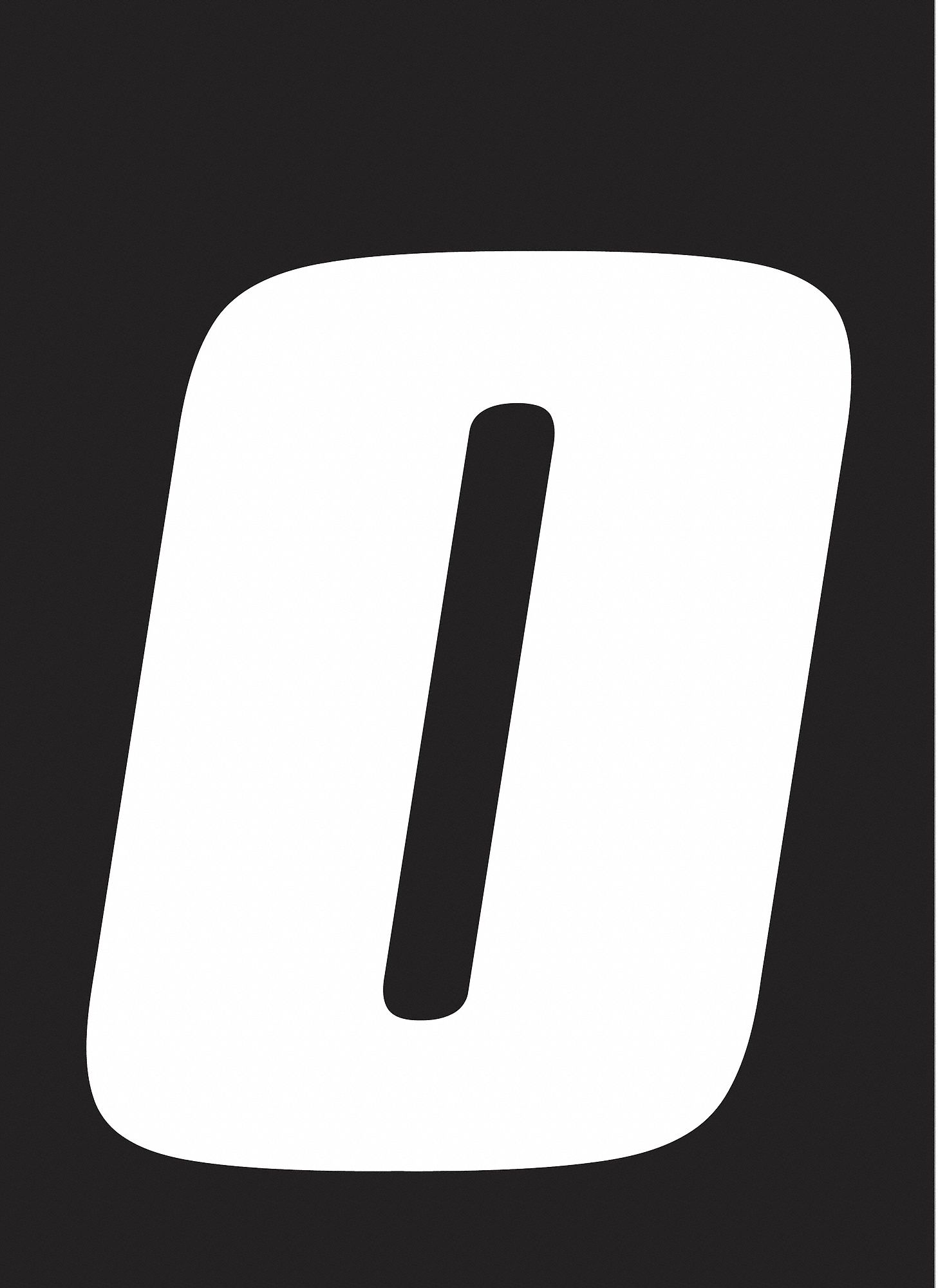 Number Label: 4 in Character Ht, Indoor/Outdoor, Non-Reflective, Proprietary, White, 0, White, 12 PK