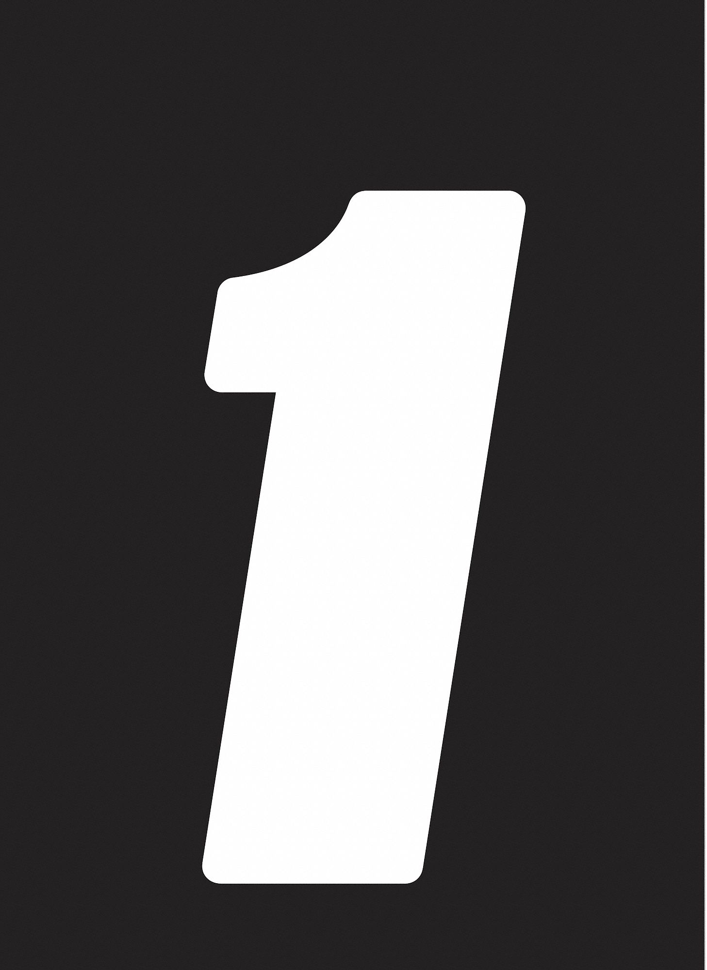 Number Label: 4 in Character Ht, Indoor/Outdoor, Non-Reflective, Proprietary, White, 1, White, 12 PK