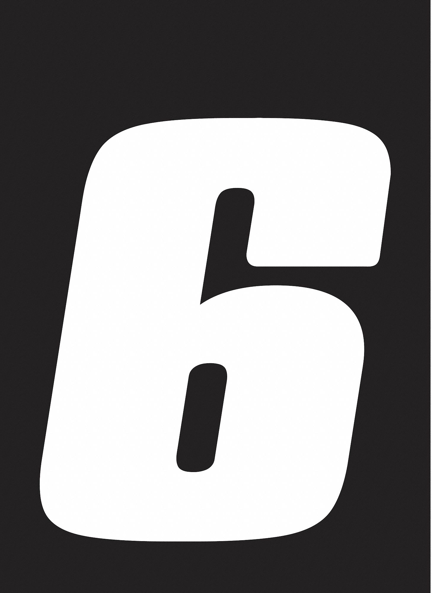 Number Label: 4 in Character Ht, Indoor/Outdoor, Non-Reflective, Proprietary, White, 6 or 9, 12 PK