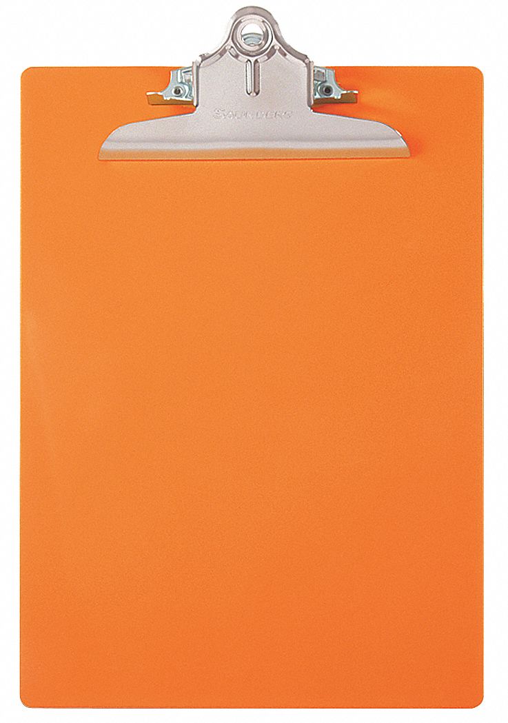 SAUNDERS Orange Plastic Clipboard, Letter File Size, 9