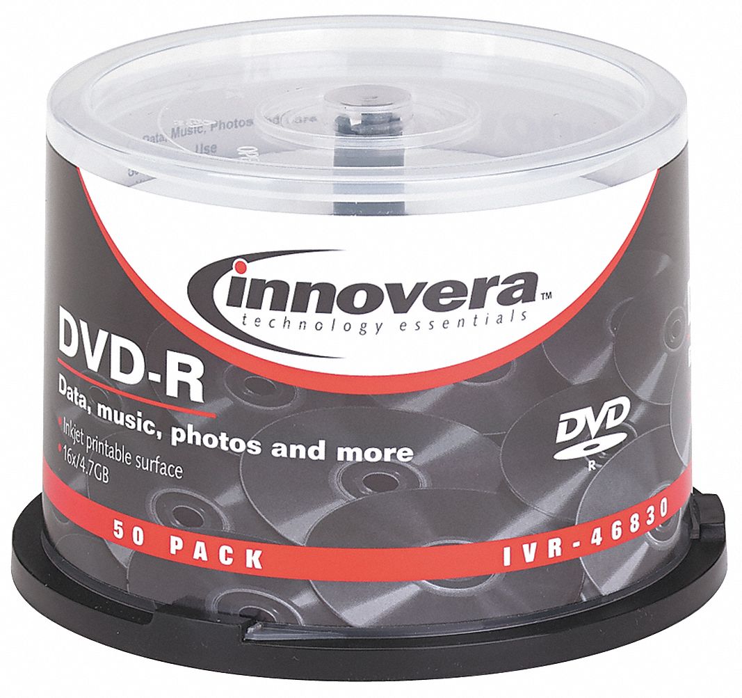 IMATION DVDR Disc, 4.7 GB Capacity, 16x Speed 48PR09IVR46830 Grainger