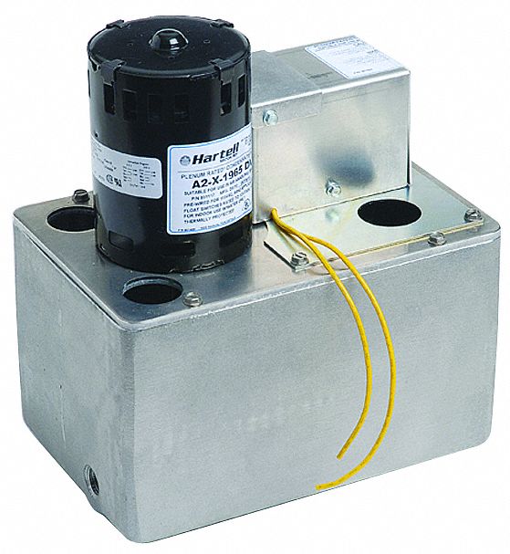 Condensate Removal Pump: 1/10 hp, 115VAC,230VAC, 1 gal Reservoir Capacity, 20 ft Max. Head
