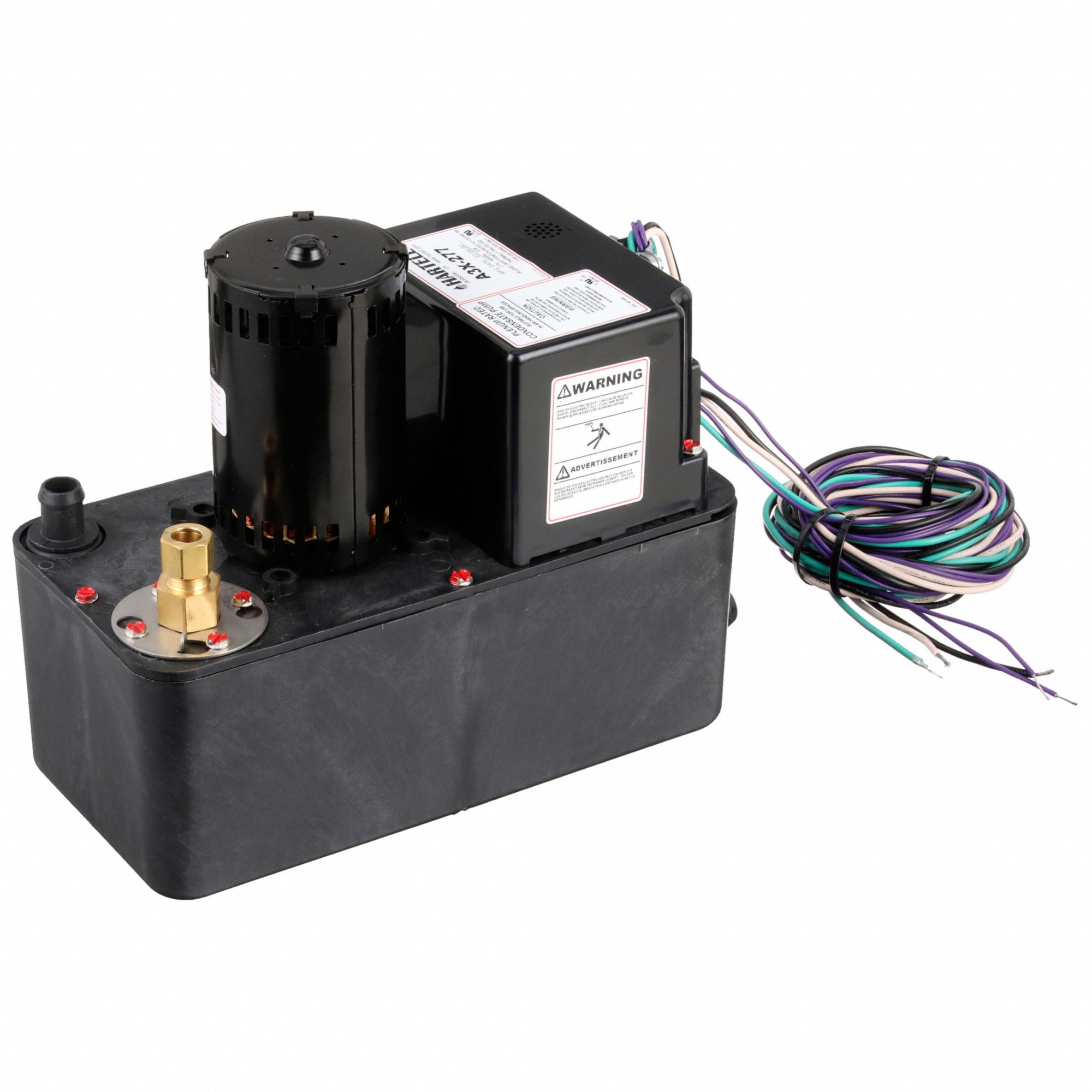 Condensate Removal Pump: 277V AC, 1 gal Tank, 1/2 hp, 6.43 gpm, 30 ft Max. Head