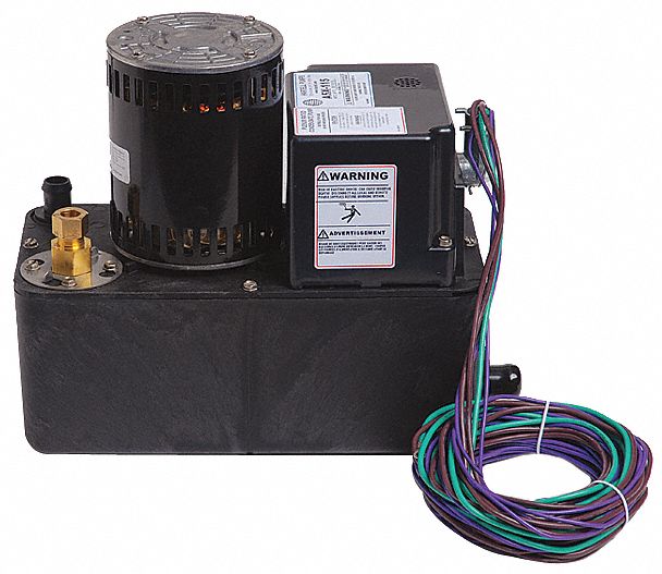 Condensate Removal Pump: Plenum Rated/Std, 1 gal Tank, 1/2 hp, 380/460V AC, 60 ft Max. Head