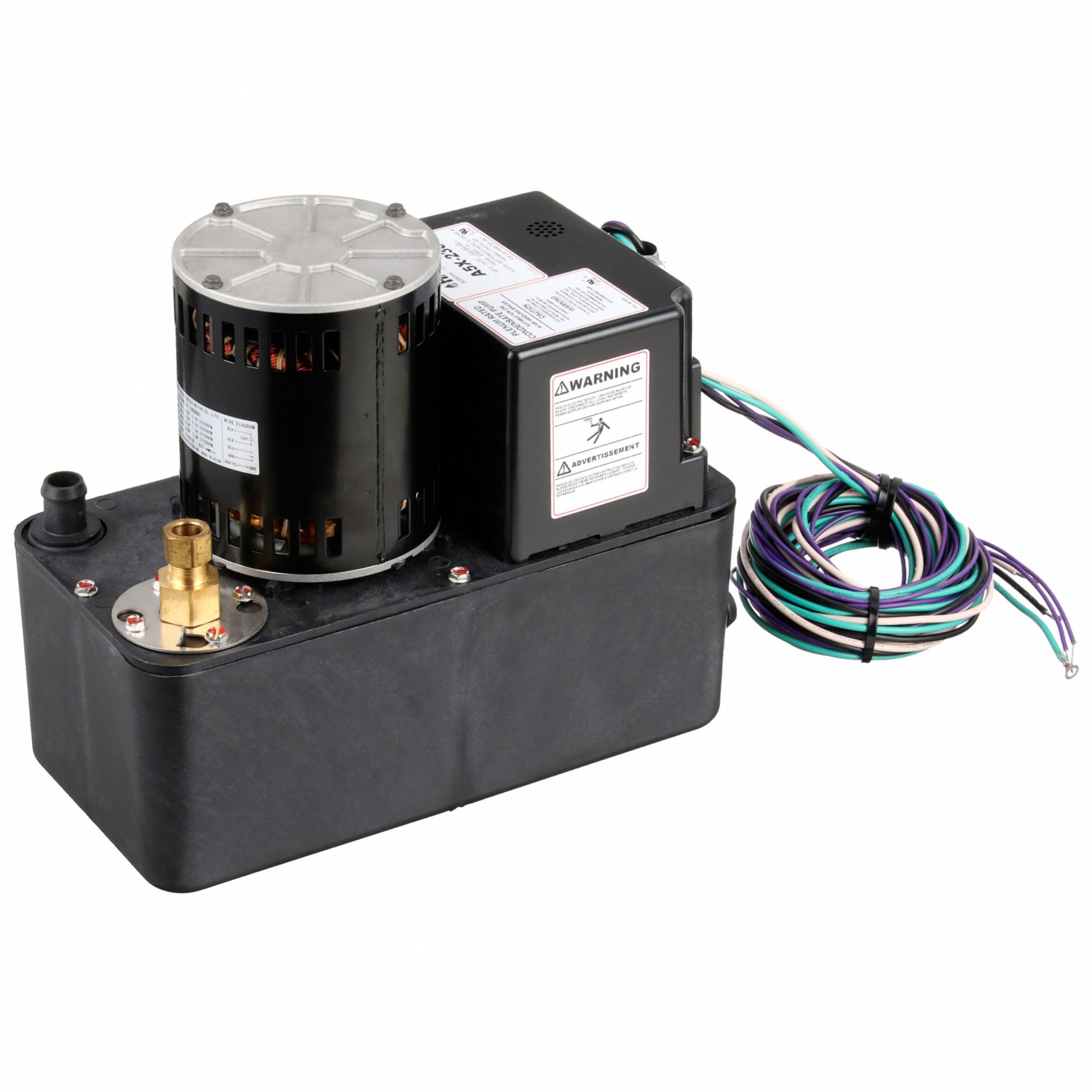 Condensate Removal Pump: 208/230V AC, 1 gal Tank, 1/2 hp, 9.57 gpm, 60 ft Max. Head
