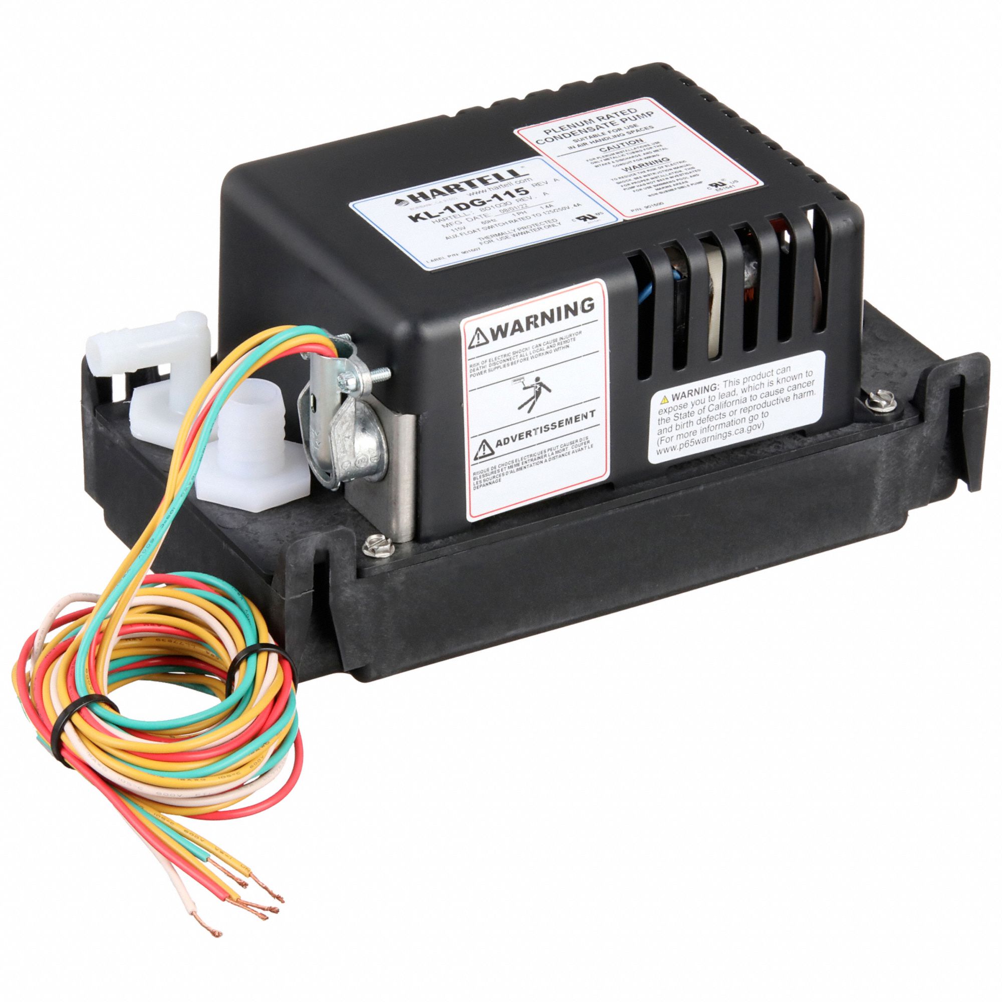 HARTELL, Low Profile/Plenum Rated, 1/4 gal Tank, Condensate Removal