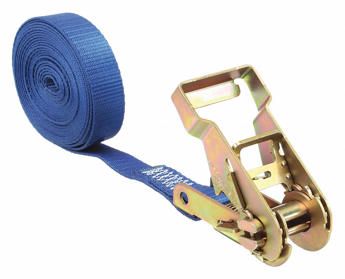 TIE DOWN STRAP, RATCHET, ENDLESS, GEN PURPOSE, 1 IN W, 835 LB WLL, BLUE, 15 FT L