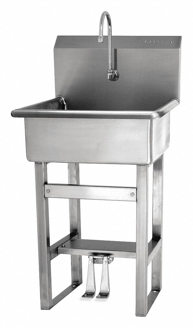 Sani Lav Stainless Steel Hand Sink With Faucet Floor Mounting