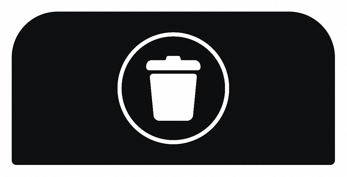 Recycling System Sign: 15 gal Container Capacity, 1 3/4 in Overall Wd