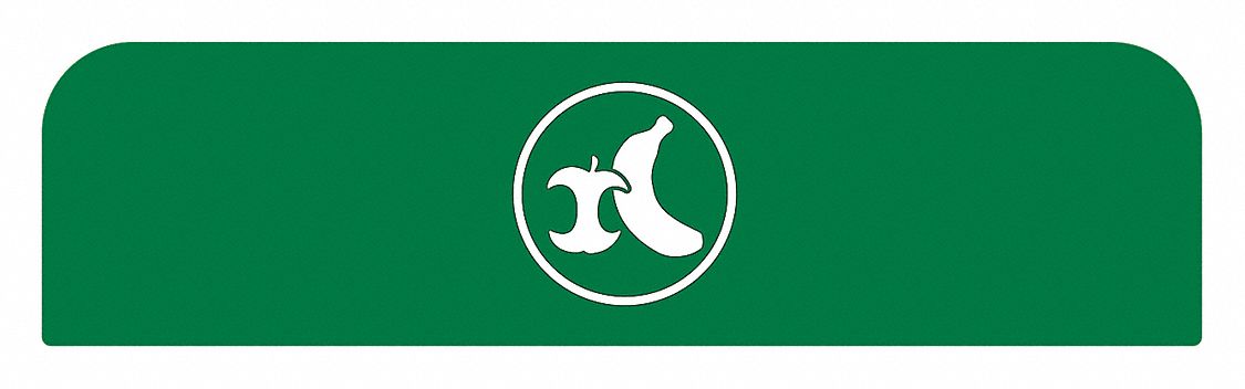 Recycling System Sign: 33 gal Container Capacity, 1 3/4 in Overall Wd