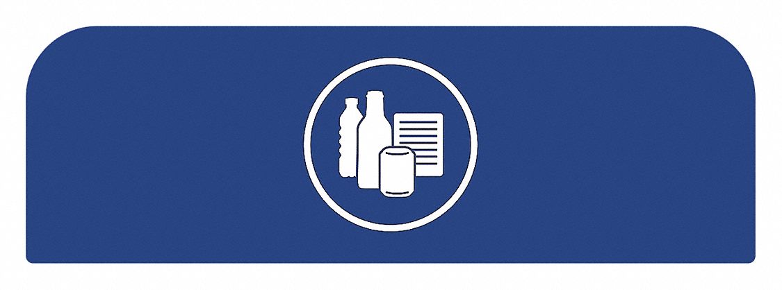 Recycling System Sign: 23 gal Container Capacity, 1 3/4 in Overall Wd