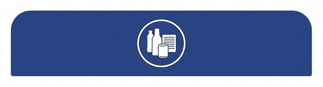 Recycling System Sign: 45 gal Container Capacity, 1 3/4 in Overall Wd