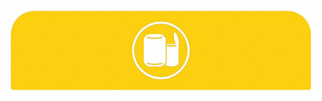 Recycling System Sign: 33 gal Container Capacity, 1 3/4 in Overall Wd