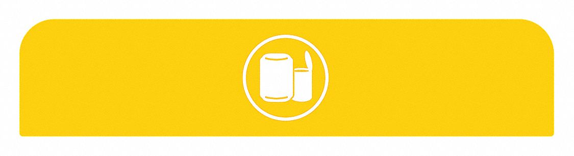 Recycling System Sign: 45 gal Container Capacity, 1 3/4 in Overall Wd