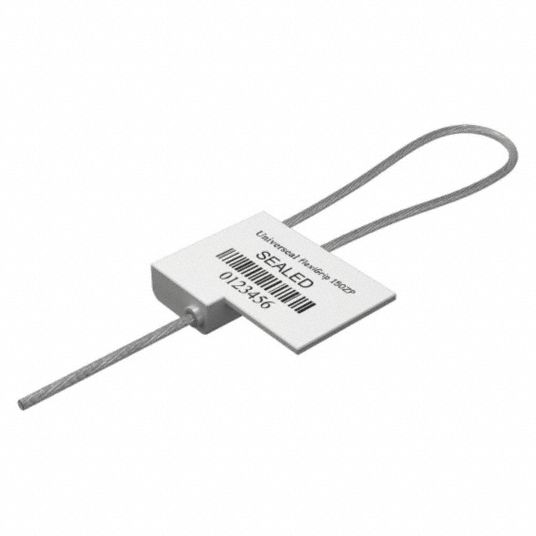 Steel, 12 in Cable Lg, Cable Seals 48RC07F150ZP WHITE50 Grainger