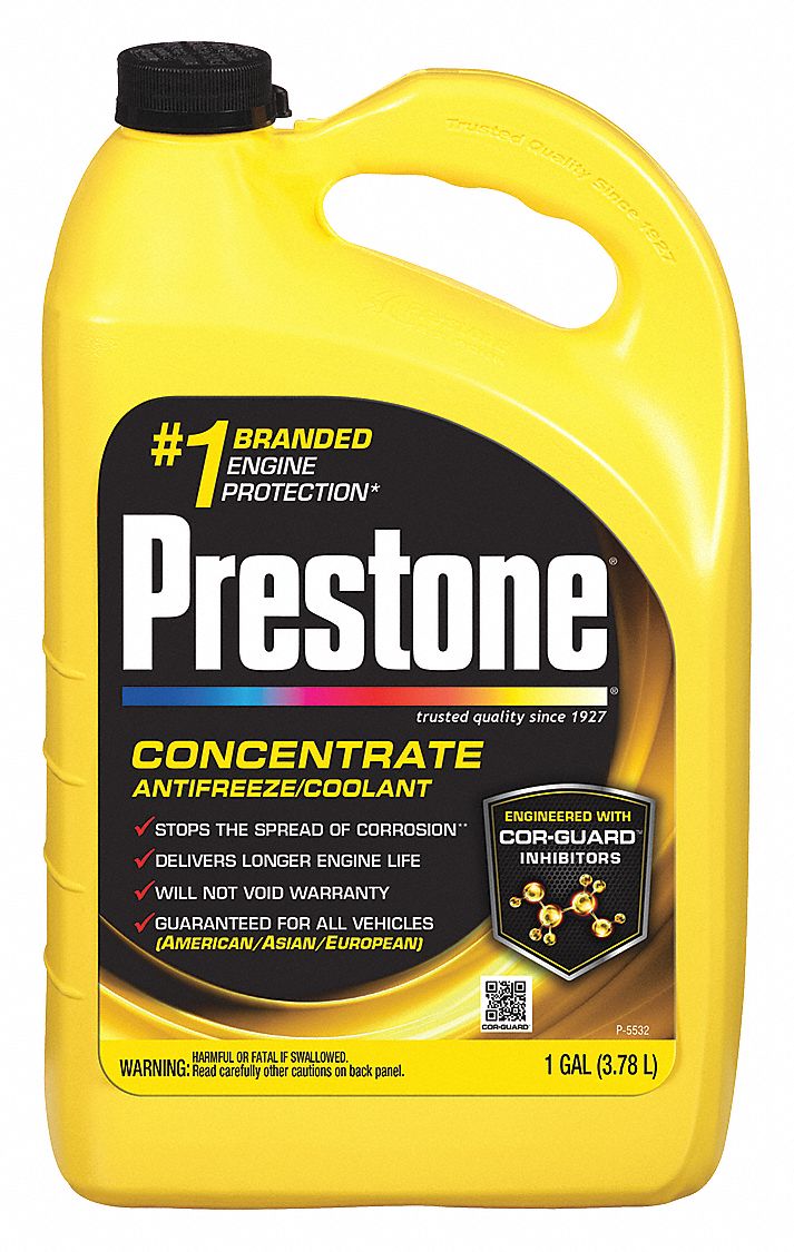 PRESTONE Antifreeze Coolant, 1 gal, Plastic Bottle, Dilution Ratio 50